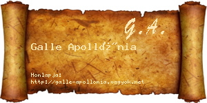 Galle Apollónia névjegykártya